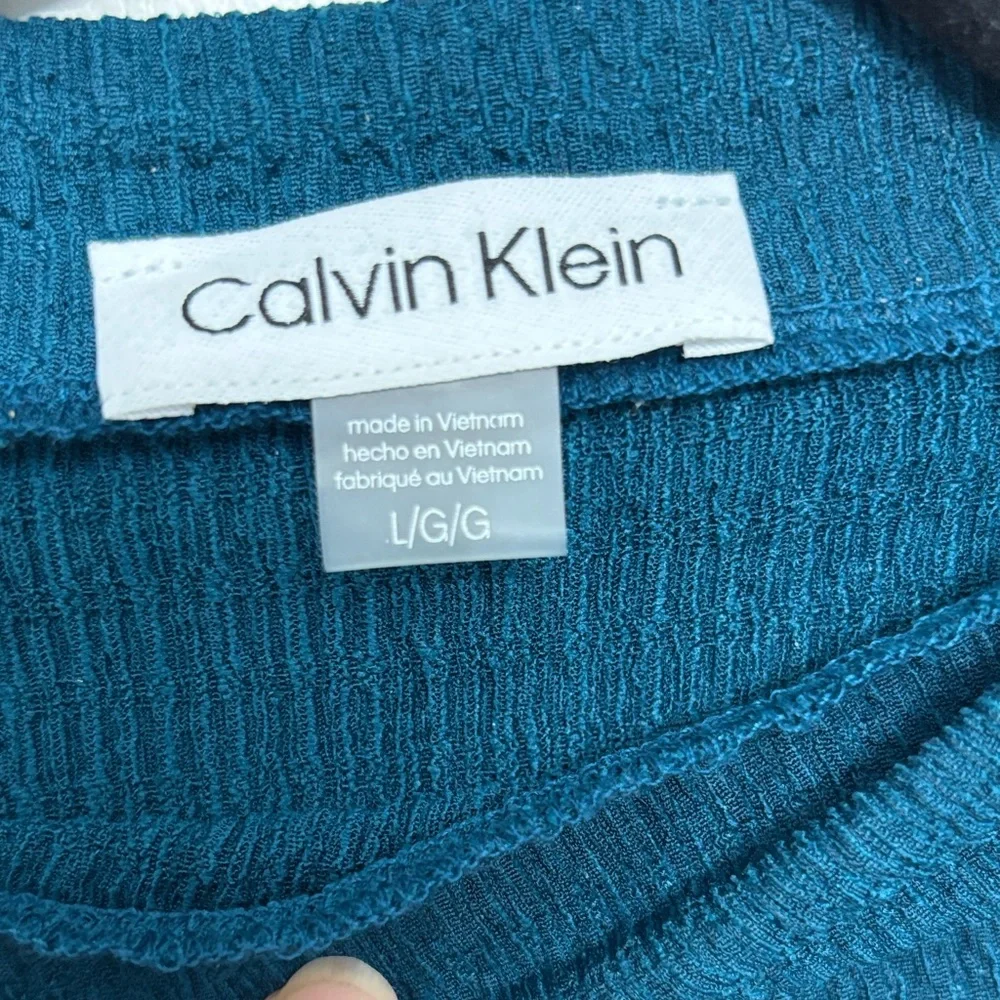 Calvin Klein Sleeveless Dark Teal Blouse - Picture 2 of 6
